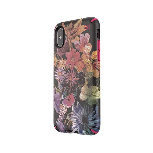 Speck Products Presidio Inked iPhone Xs/iPhone X Case, DigitalFloral/Cerise Red