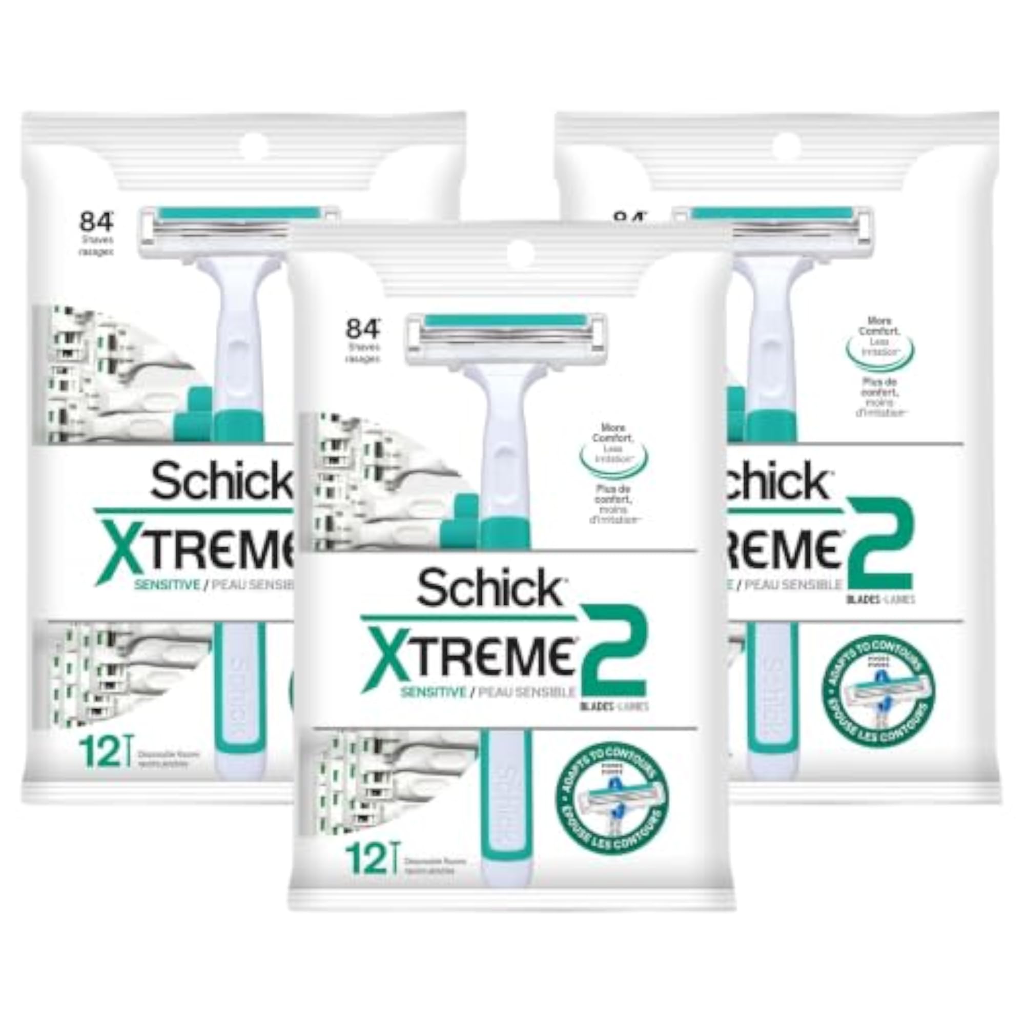 ST2 Disposable Razor, Sensitive for Men, 12-Count