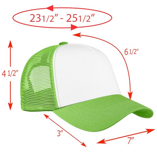 Image of Falari 5-Panel Mesh Baseball Cap, Trucker Hat, Structured Plain Design, Cotton, Adjustable Size