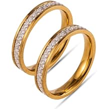 2-Pack 18K Gold Plated Stacking Rings for Oura Ring Gen 4/Gen 3, Cubic Zirconia Simulated Diamond Rings for Oura Ring Stack Women Men
