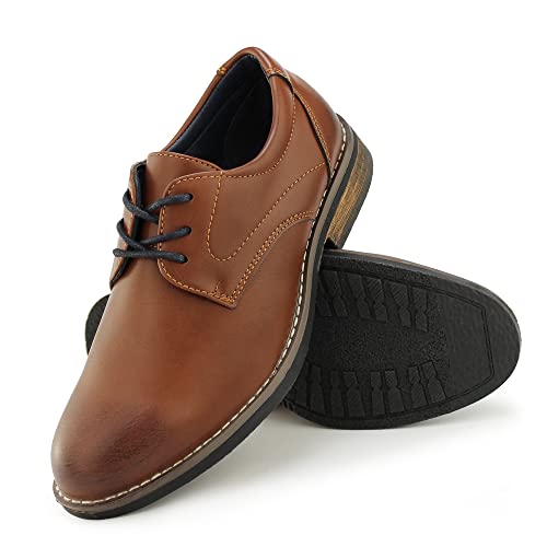 Hawkwell Kids Boys Oxfords Classic Formal Comfort School Dress Shoes,Brown Manmade,3 M Us Little Kid #TOP3