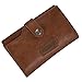 Wrangler Wallet for Women Bifold Card Holder with Zipper Pocket Ladies Clutch Purse with ID Window Brown WG119-W002BR