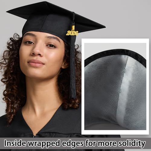 Image of Graduation Cap Gown 2026 2027 Matte Unisex for High School Bachelor | Heavyweight Matte Polyester,Zipper Closure,Adjustable Cap,Sizes 39-60,Bulk Orders Available