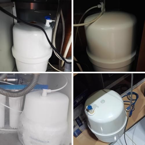 Tissting Druckbehälter Wassertank, 1,8 Gallonen Wassertank mit Kugelventil für Umkehrosmose Wasser Filtersysteme, Speicherkapazität für Haushaltswasseraufbereitung