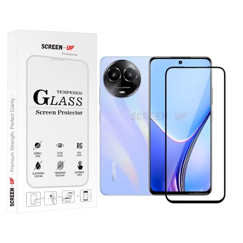 Image of ScreenUp Tempered Glass For Realme V50s - Ultra Clear, 9H Scratch Resistant, Full Coverage, Easy Install Screen Protector