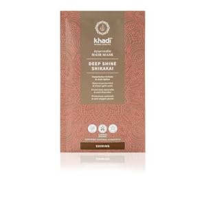 khadi Deep Shine Shikai Ayurvedisch haarmasker, stralende glans, rijke vochtigheid en gladmakende bescherming bij gespleten punten, 100% natuurlijk, veganistisch, siliconen- en sulfaatvrij,