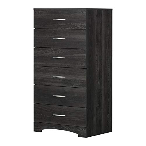 Bowery Hill 6 Drawer Chest, Tall Lingerie Dresser For Bedroom, Distressed Grey #TOP7