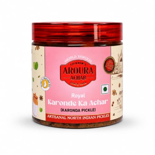 Image of LUCKNOW'S AROURA ACHAR SINCE 1944 Royal Karonda Ka Achar 400g for Home Use Home Made With Love No Artificial Colors