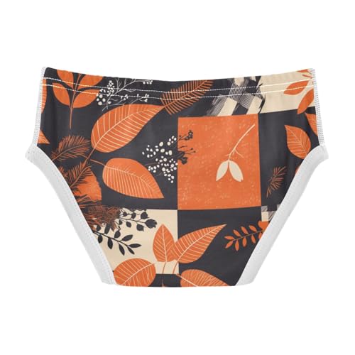KLL Orange and Black Buffalo Check Toddler Boys' Cotton Nighttime Underwear Breathable Children Panties2