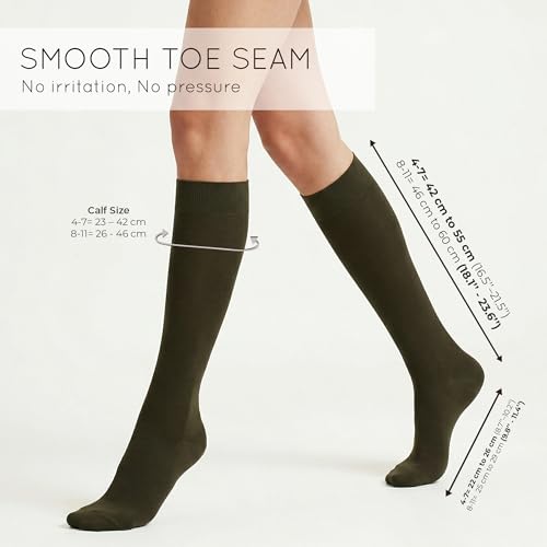 Image of Mysocks Knee High Socks for Women Men Combed Cotton Seamless Toe Tall Long High Socks