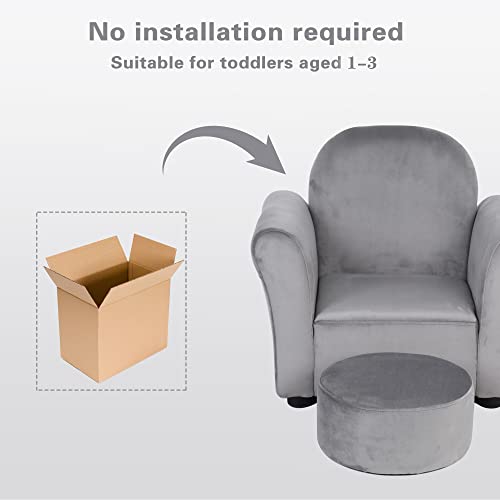 Bonrcea Kids Armchair,Sofa Chair,Toddler Couch Chair, Upholstered Chair With Ottoman (Grey)¡­ #TOP3