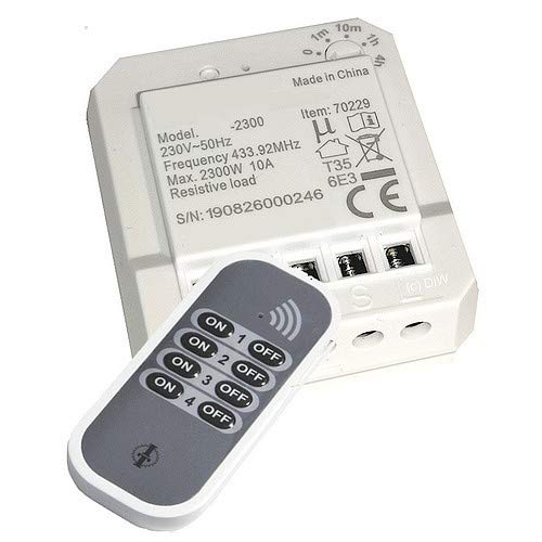 Funk-Sparset-13 Mini-Einbaumodul 2300 mit Handsender ITS-10 Intertechno bestehende Wandschalter bleiben erhalten.