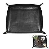 LILIXI Pflanzmatte, Pflanze Umtopfmatte 150 * 100 cm, Wasserdicht Pflanzunterlage,Faltbare Pflanzenmatte Umpflanzmatte für Düngung im Zimmerpflanzen und Außenbereich (Schwarz1)