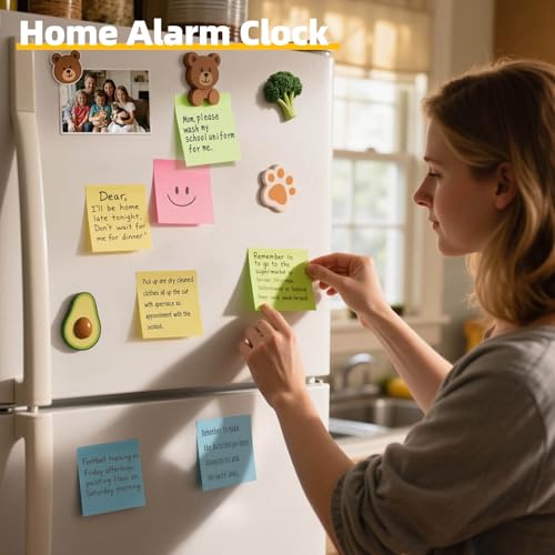 HappyHapi Sticky Notes 3x3 Inches Bulk 28 Pack 2800 Sheets Colored Self-Stick Pads, 100 Sheets/Pad, 4 Bright Colors (Yellow, Green, Pink, Blue) for Office Supplies, School, Home