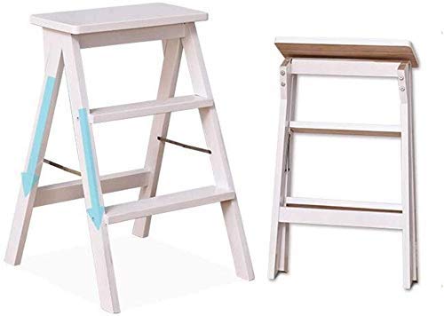 Taburete de madera maciza DASHADAO con estructura de tijera 2
