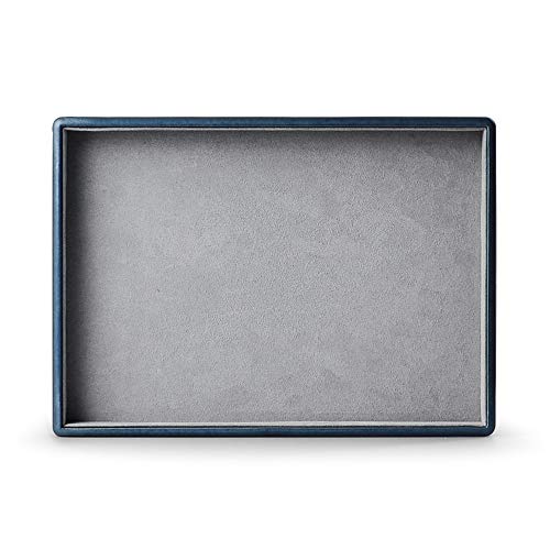 Woodten Blue Microfiber Jewelry Storage Tray Ring Necklace Jewelry Viewing Display Tray Props (1 Grid)