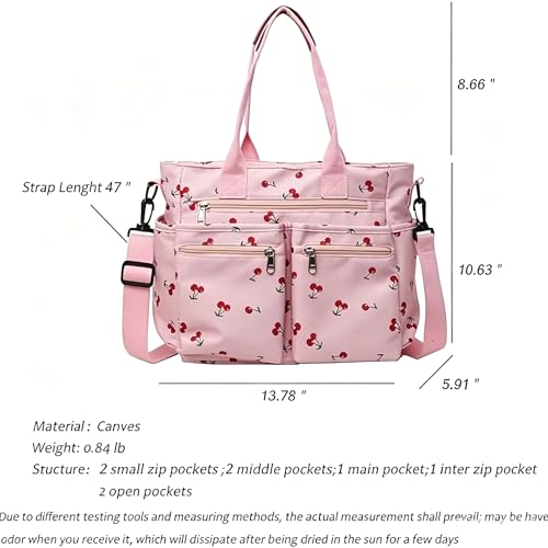 Image of Leopard Print Tote Bag for Women Everyday Work Cheetah Tote Canvas Shoulder Bag with Multiple Pockets for Travel Daily Use