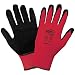 Global Glove 500MF - Tsunami Grip Mach Finish Nitrile Coated Gloves - Small, Black/Red
