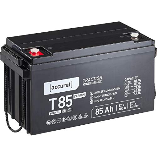 Accurat - Carbon Batterie 85Ah 12V agm Blei Kohlenstoff Akku Versorgungsbatterie Solar