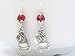 Handmade Jewelry by Bad Apple Design - Beautiful Santa Claus Charm Dangle Earrings | Red Crystal Silver Stocking Stuffer Ear Wires - Christmas Prefect Gift for Women Girls