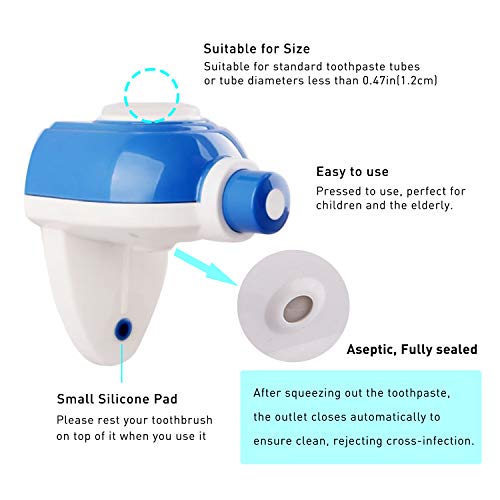 OAPRIRE Toothpaste Dispenser Wall Mounted - Easy to Use, Perfect for Children and Elderly - Best Toothpaste Squeezer for Washroom Bathroom - Helps You Reduce Bathroom Clutter