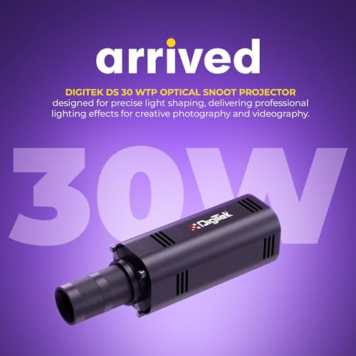 Image of Digitek (DS 30 WTP) 30W Optical Snoot Zoom GOBO Projector, 12 Special Effects, 3900 Lumen, 3000mAh Battery, Dual Temp 2700K-6500K, 15 GOBOs and 5 Color Films, CRI ≥96, for Photo & Videography
