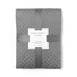 Brentfords Bed Throw King Size Geometric Pinsonic Quilted Bedspread, Luxurious Super Soft Charcoal Grey Lightweight King Size Quilted Blanket Throw Over for Sofa, 200 x 240cm