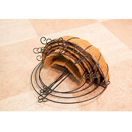 Doitool Porch Decorations Outdoor 14 Inch Iron Wall Hanging Planters Basket Half Round Plant Flower Wall Holder With Coir Liner Plant Hanger Decoration For Garden Porch Balcony Half. Moon Basket #TOP4