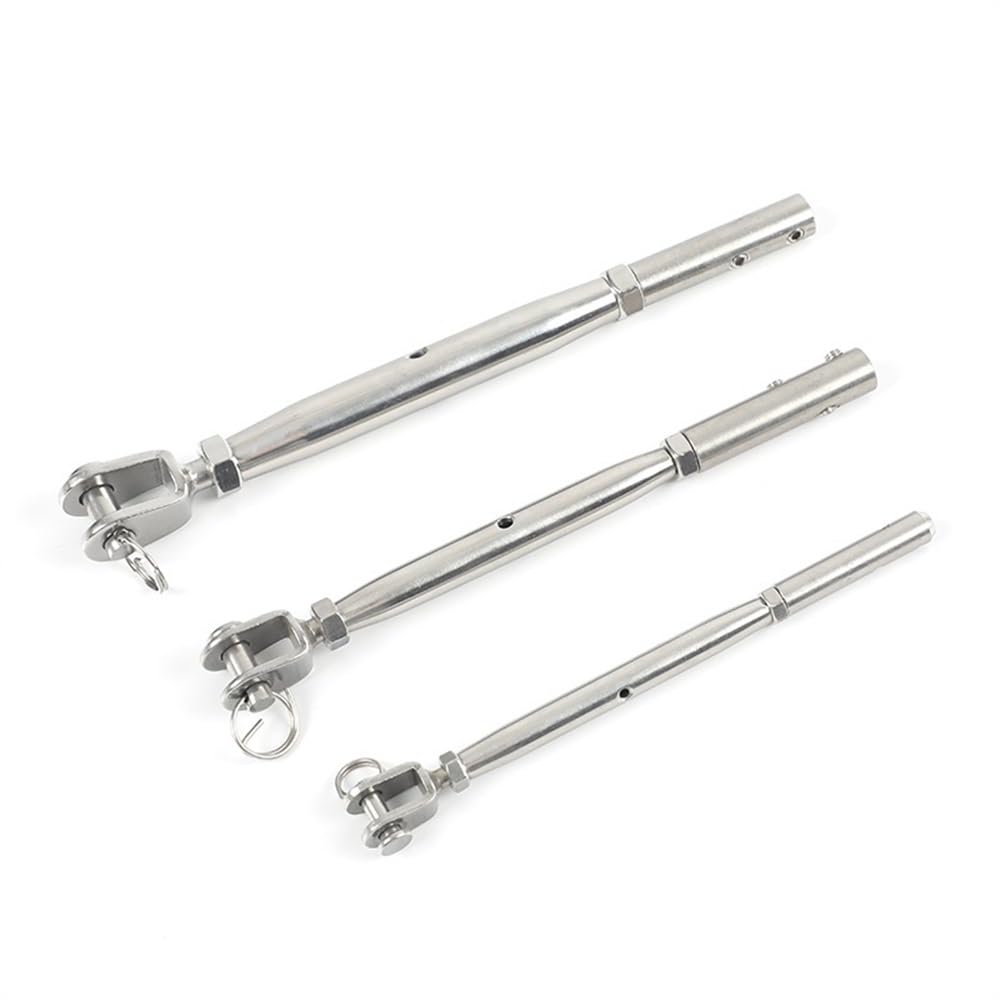 Abrazaderas De Cuerda De Cable 10 Uds 1,5/2/3/4/5/6mm Hilo de Acero Inoxidable 304 Cable barandilla Cuerda Horquilla Tensor Hebilla Terminal Montaje Clips De Cuerda De Cable(3mm)