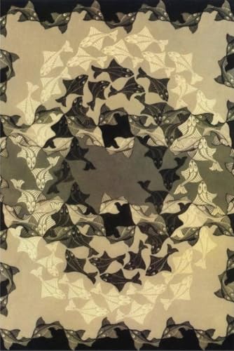 Affiche M.C Escher Poisson Vortex 60x90cm art mural abstrait pour salon
