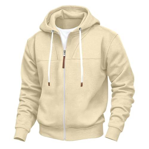 Mens Full Zip Hoodies Fashion Fleece Drawstring Hooded Sweatshirts Jackets - image 4