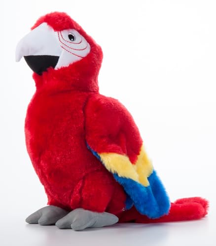 Image of The Petting Zoo Macaw Stuffed Animal, Gifts for Kids, Wild Onez Zoo Animals, Scarlet Macaw Plush Toy 12 inches