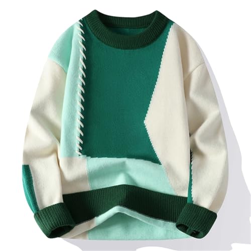 Mens Streetwear Harajuku Sweater Men's Knit Pullovers Men Vintage Color Matching Sweaters2