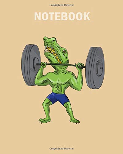 Notebook: sobek weightlifter lifting barbell caricature - 50 sheets, 100 pages - 8 x 10 inches