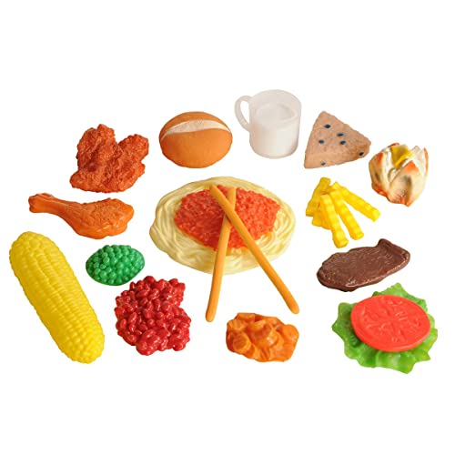 Kaplan Early Learning Life-Size Pretend Play Dinner Meal Set - 24 Piece Play Food for Kids, Promote Healthy Eating & Nutrition, Ideal for Pretend Play Kitchens, Toddlers, Ages 2+