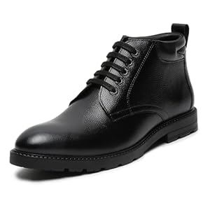 LOUIS STITCH Chukka Boots for Men | High Ankle Leather Boots | Formal Office & Business Wear | Versatile Hiking and Casual Shoes | Stylish and Durable Formal for Men Size-UK012 Black (BT-WBND)