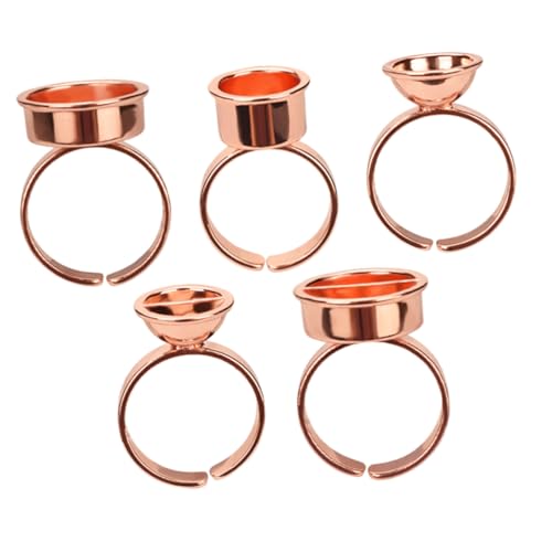 GRADENEVE 5pcs Stainless Steel Ring Glue Tattoo Ink Cups for Eyebrow Pigment Ink Rings for Lash Extensions