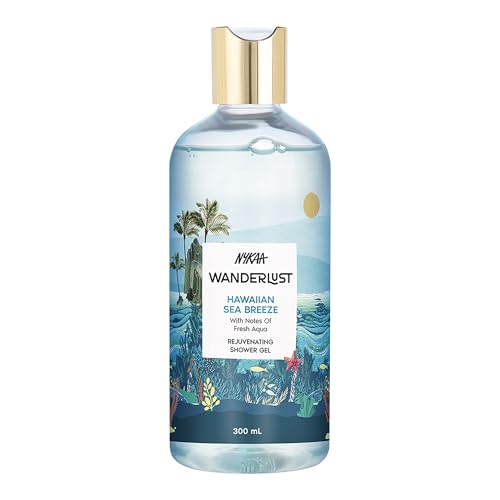 Wanderlust Hawaiin Sea Breeze Shower Gel, 300 ml| Nourishes & Rejuvenates | Gentle Cleanser| Refreshing bodywash | Enriched With hydrating Glycerine | Paraben-Free, Vegan | Suitable for All Skin Types