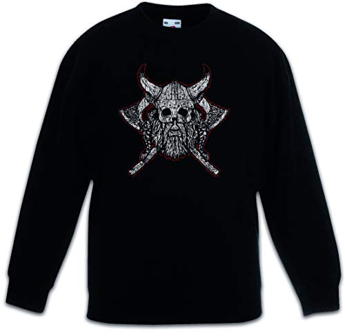 Sweat-shirt Viking Skull VII ados avec imprimé résistant noir