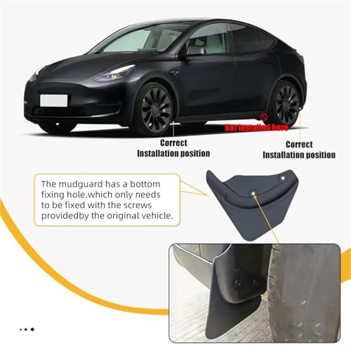 Protector de cejas rueda impermeable para Tesla Model Y 2025 contra barro 6