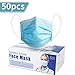 Disposable Face Mask - Pack of 50 Blue Non Woven Breathable Protective Masks with 3 Ply Layers of Shielding, Ear Loop Style