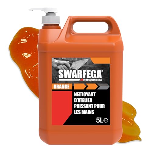 Swarfega Orange 5L : nettoyant mains d'atelier puissant avec pompe hygiénique pour la graisse