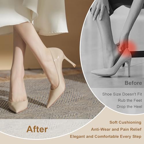 Image of Heel Pads for Loose Shoes, 2026 new Anti-Slip Heel Grips, Pain Relief Blister Heel Protector, Soft Cushion Inserts for Men Women (10Pairs-Beige)