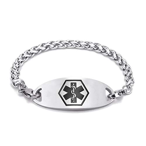 Medical Alert Women's Bracelets Medical ID Jewelry for women Free Engraved Epilepsy Medical Bracelet