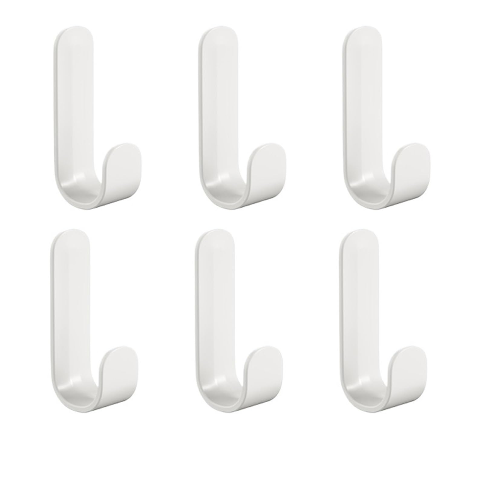 LUYSGBXR Hooks Strong Self-Adhesive J-Hook Waterproof Adhesive Hanging Bathroom Towel Key Kitchen(White)