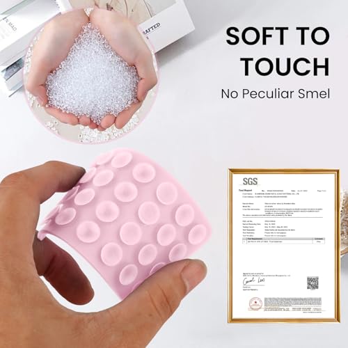 4 Pack Silicone Octo Cup Buddy Sticky Grip Holder for Cellphone, Double Sided Suction Phone Case Mount Phone Accessories Strong Grip Holder for Selfie and Video - (Black & White & Clear & Light Pink) - image 2