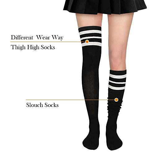 Image of Zando Womens Thigh High Socks Over The Knee Tube Leg Warmers Stocking Cotton Cosplay Long Solid Leggings Sock