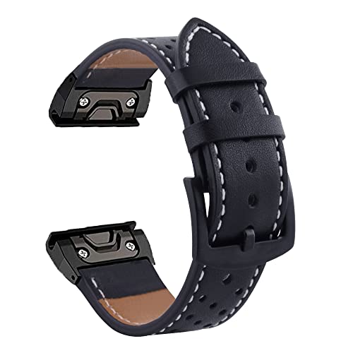 Bracelet montre cuir de qualité supérieure 22mm 26mm compatible Garmin Fenix 7 6X