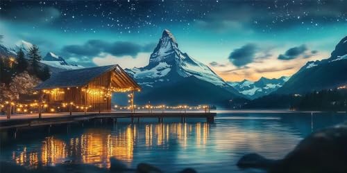 Kit complet broderie diamant paysages montagnards à offrir aux adultes