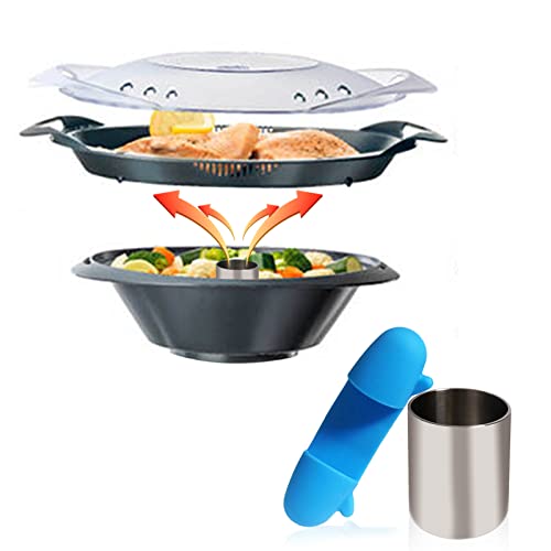 Chimenea de vapor de acero inoxidable para Varoma Thermomix TM5 TM6 TM31 o Monsieur Cuisine Connect - con protección de dedos resistente al calor, chimenea de vapor, sin accesorios de cocina Cover